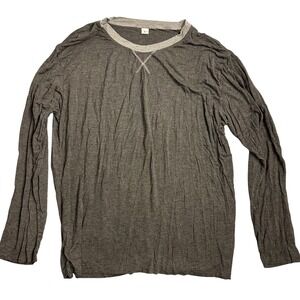 Men's Large Long Sleeve T-Shirt Gray Crew Neck Casual Everyday Top‎
